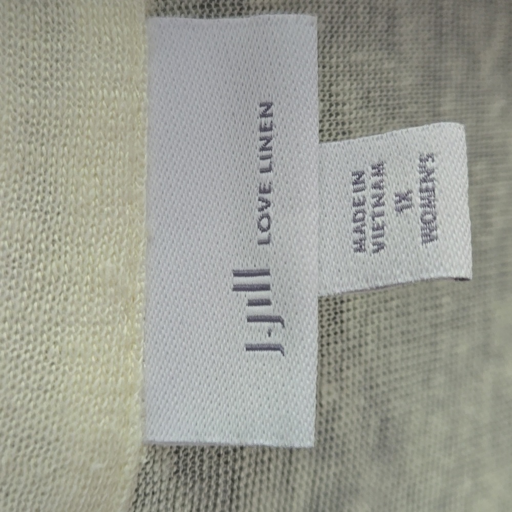 NWOT J.Jill Linen Polo Collared Shirt Size 1X Yellow - Picture 2 of 6